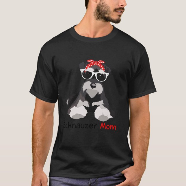 Camiseta Schnauzer Mom Bandana Mujeres Schnauzer Dog Long S (Anverso)