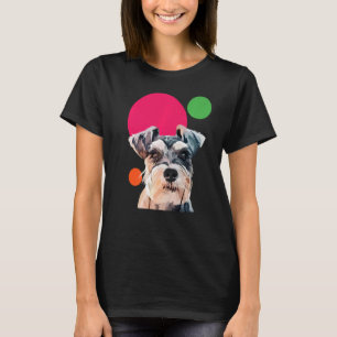 Camiseta Schnauzer Pop Art Mini Schnauzer Retrato Perro Col