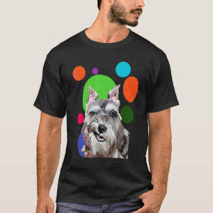 Camiseta Schnauzer Pop Art Mini Schnauzer Sassy Sassy Retra