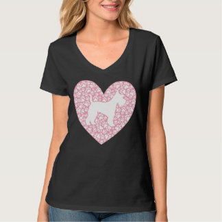 Camiseta Schnauzer Silhouette Heart Paws Adorable