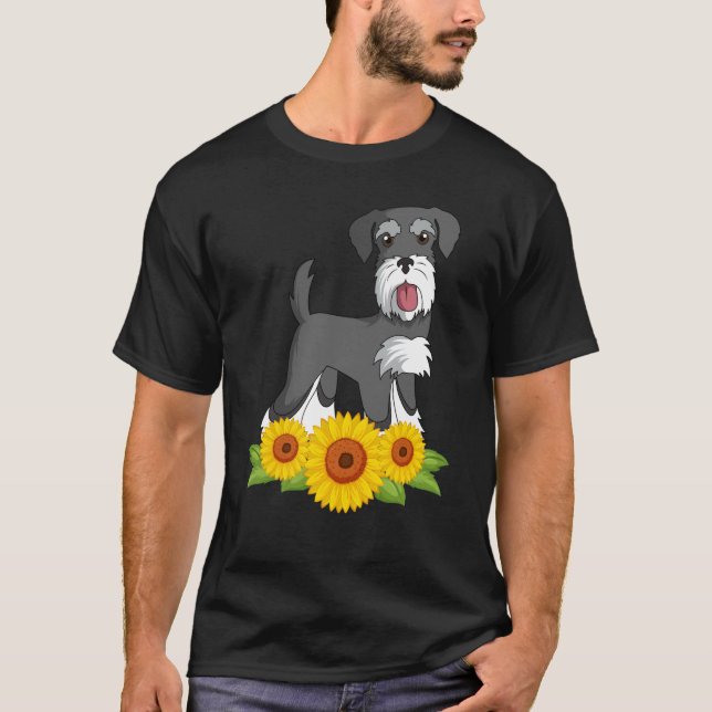 Camiseta Schnauzer Sunflower Wire Haired Pinscher Whiskered (Anverso)