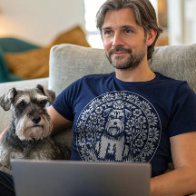 Schnauzer u otra floral de cosecha