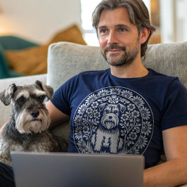 Camiseta Schnauzer u otra floral de cosecha