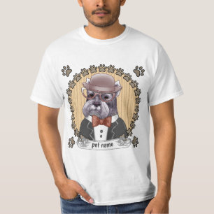 Camiseta Schnauzer usando gafas