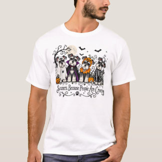 Camiseta Schnauzers de Halloween Porque la Gente es Espeluz