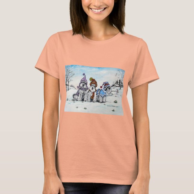 Camiseta Schnauzers en invierno (Anverso)
