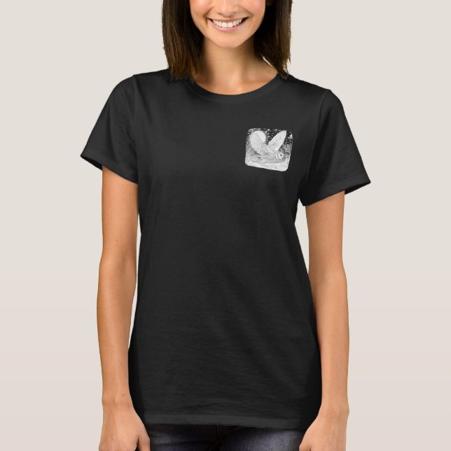 Camiseta Schneeeule Magische Eule bei Nacht Sternenhimmel (Anverso)