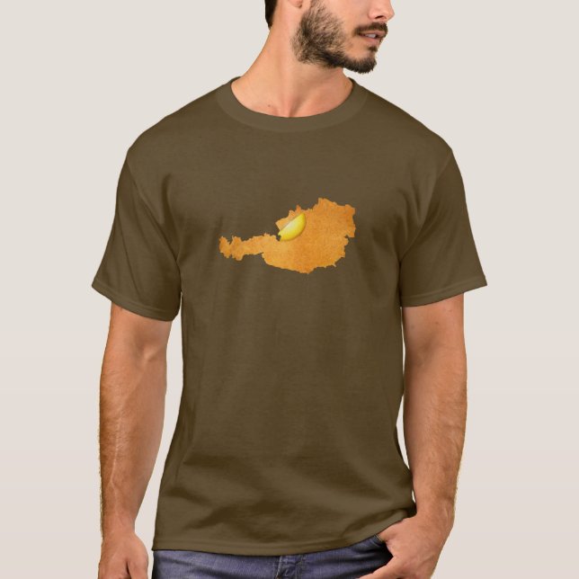 Camiseta Schnitzel vienés - Mapa De Austria (Anverso)