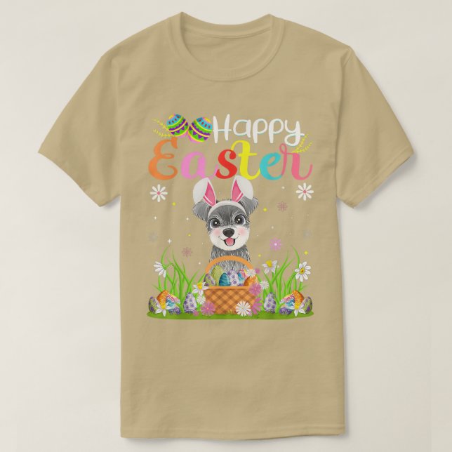 Camiseta Schnoodle Dog Bunny Egg Hunting Funny Schnoodle Ha (Diseño del anverso)