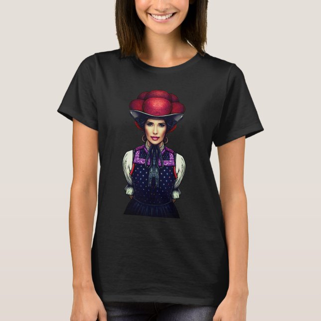 Camiseta schönen Schwarzwald mädel - Guay Bollenhut Black (Anverso)
