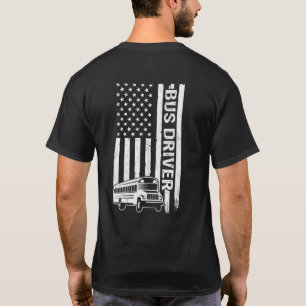 Camiseta School Bus Driver Driving Usa Flag Bus
