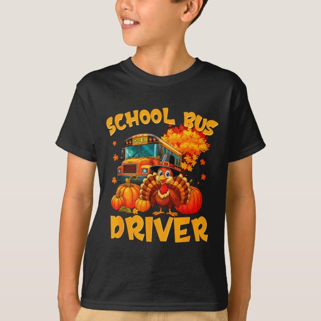 Camiseta School Bus Driver Turkey Thanksgiving Gift  (Anverso)