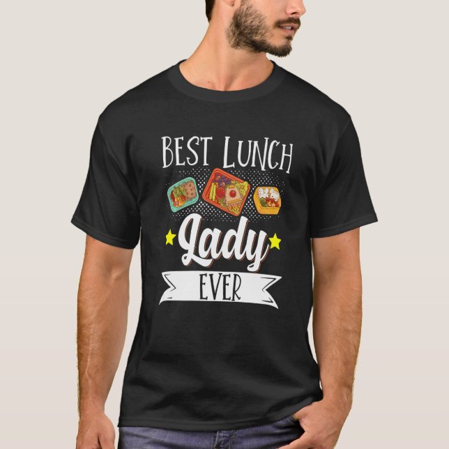 Camiseta School Cafeteria Worker Lunch Lady Food Tray Best  (Anverso)