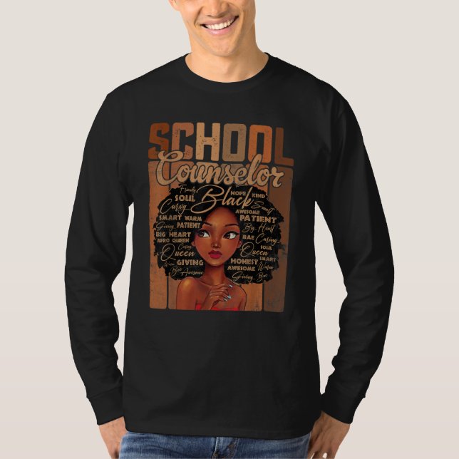 Camiseta School Counselor Afro African American Black Histo (Anverso)