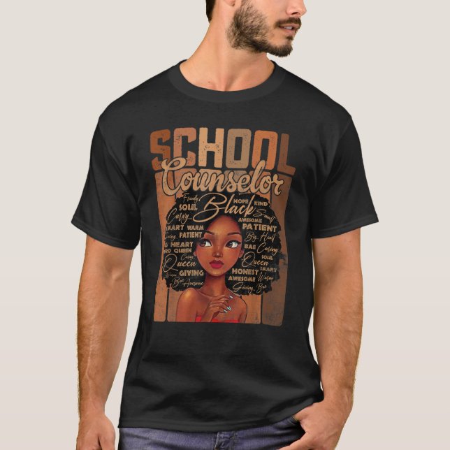 Camiseta School Counselor Afro African American Black Histo (Anverso)