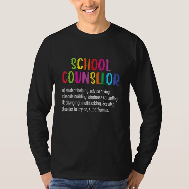 Camiseta School Counselor Definition Funny Appreciation Cou (Anverso)