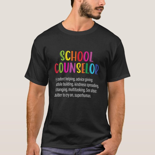 Camiseta School Counselor Definition Funny Appreciation Cou (Anverso)