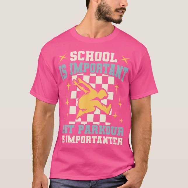 Camiseta School Important Parkour Importanter Teen Boys Fun (Anverso)
