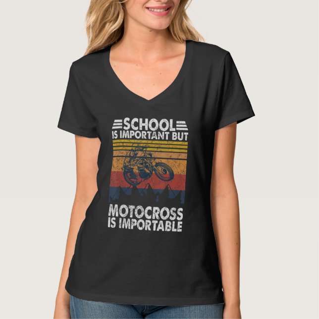 Camiseta School Is Important But Motocross Is Importanter D (Anverso)