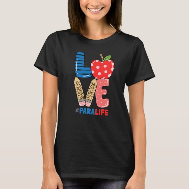 Camiseta School Love Pencil Apple  Para Life (Anverso)