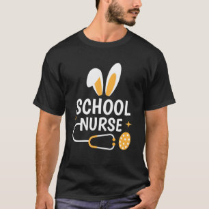 Camiseta School Nurse Bunny Stethoscope Scrub Life Easter O