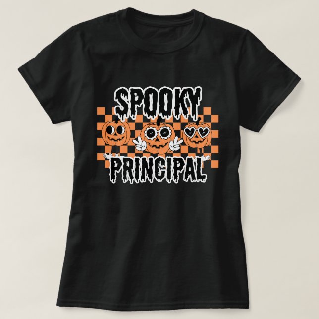 Camiseta School Principal Halloween Spooky Principal Custom (Diseño del anverso)