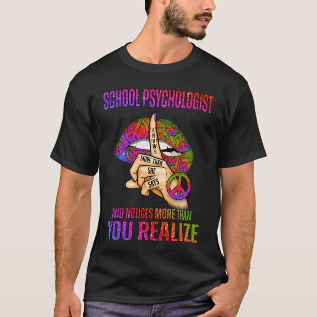 Camiseta School Psychologist Knows More Than She Says and N (Anverso)