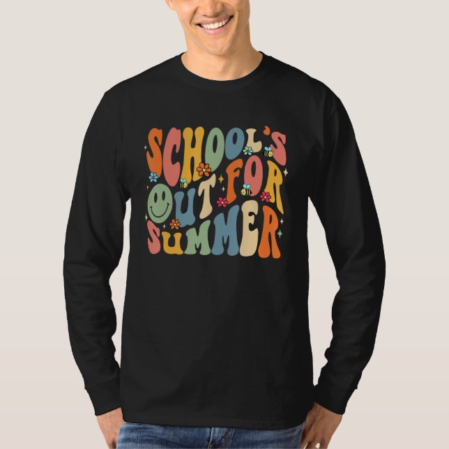 Camiseta School s Out For Summer Last Day Of School Groovy  (Anverso)