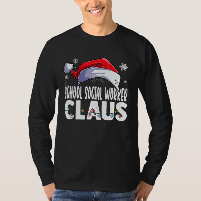 Camiseta School Social Worker Santa Claus Christmas Matchin (Anverso)