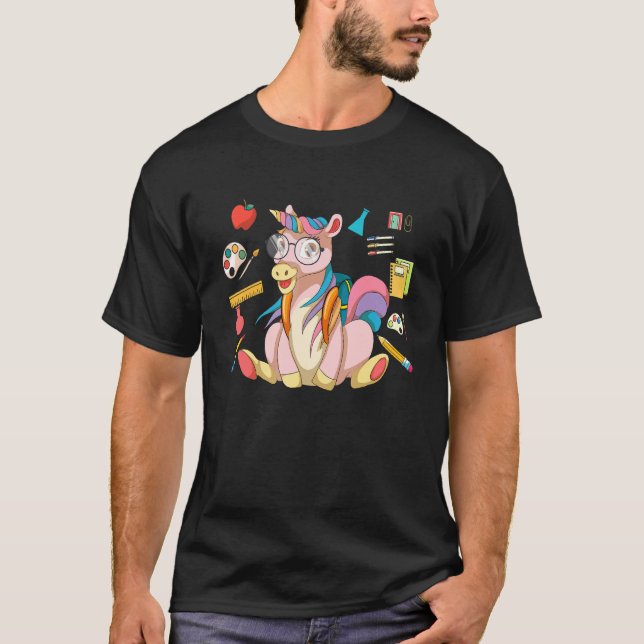 Camiseta School Student Magical Animal  Kids Cute Unicorn (Anverso)