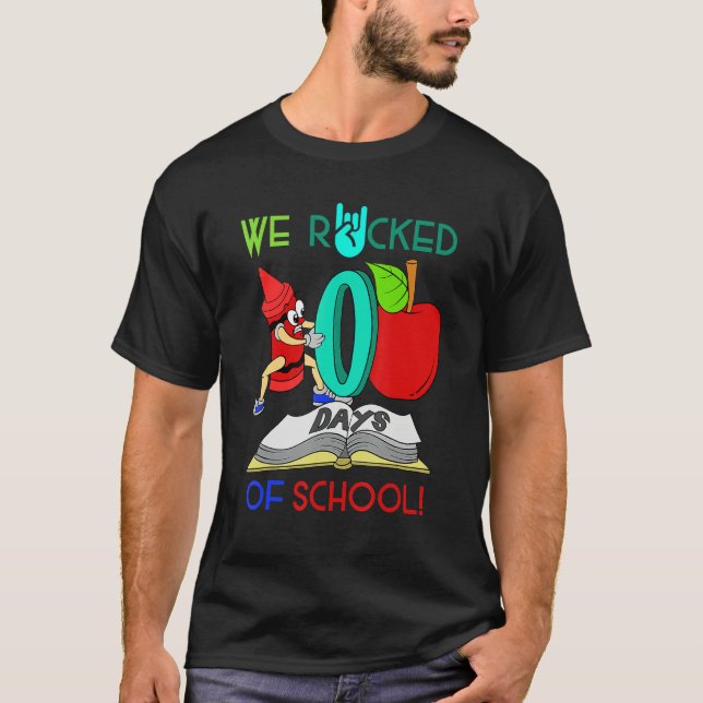 Camiseta School Teacher Student Gift We Rocked 100 Days Of  (Anverso)