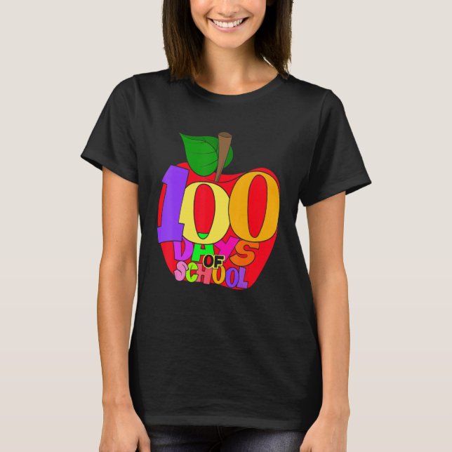 Camiseta School Teacher Student Girls Boys Gift 100 Days Of (Anverso)