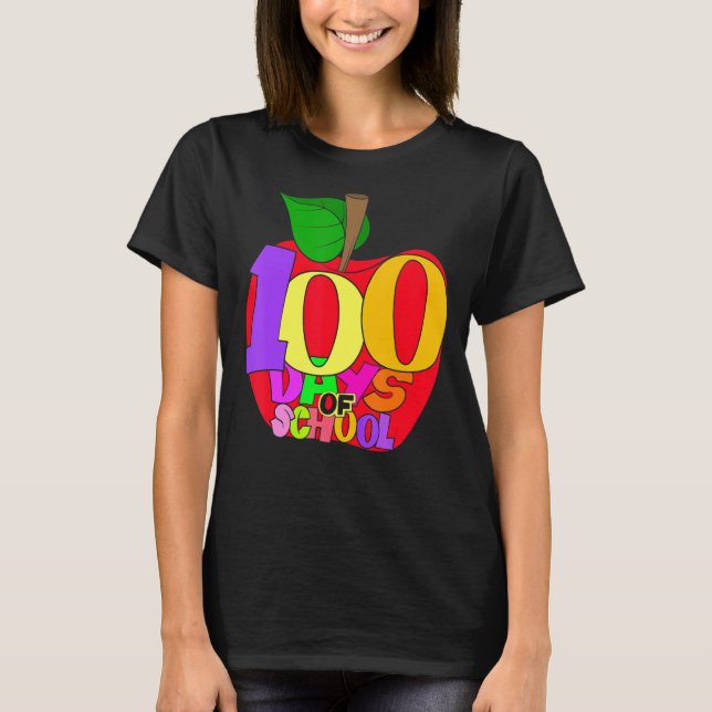 Camiseta School Teacher Student Girls Boys Gift 100 Days Of (Anverso)