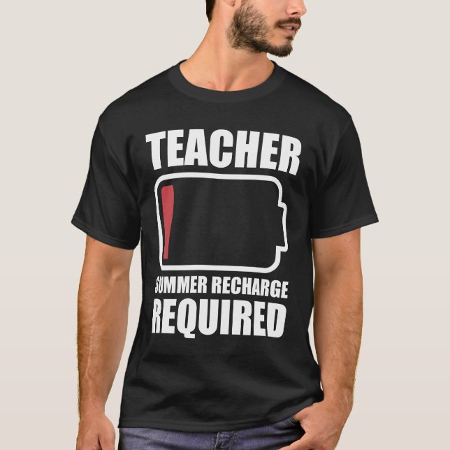Camiseta School Teacher Summer Recharge Required  (Anverso)
