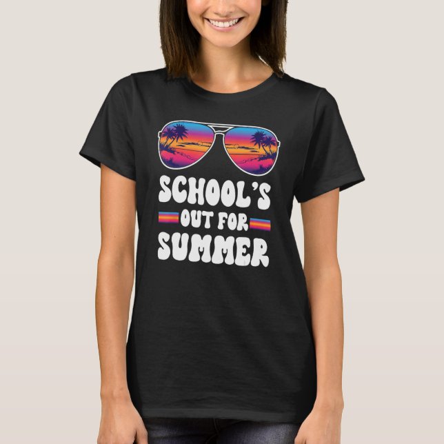 Camiseta SCHOOLS OUT FOR SUMMER Retro Last Day School Teach (Anverso)
