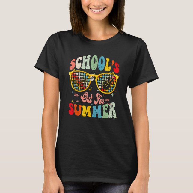 Camiseta School's Out For Summer Retro Sunglasses Last-Day  (Anverso)