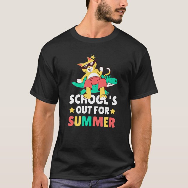 Camiseta School's out of Summer with a Cat for School (Anverso)