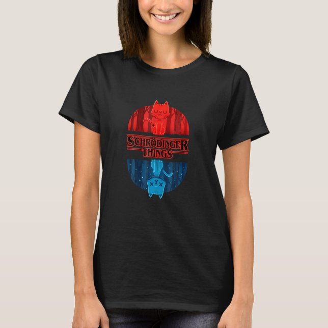 Camiseta Schr Dinger Cat Hings Nerd Geek Graphic (Anverso)