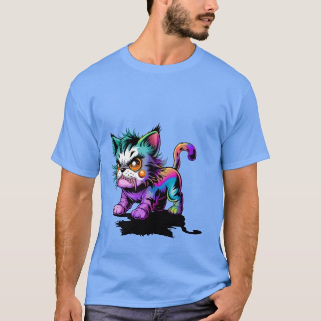 Camiseta Schräge Katze  (Anverso)