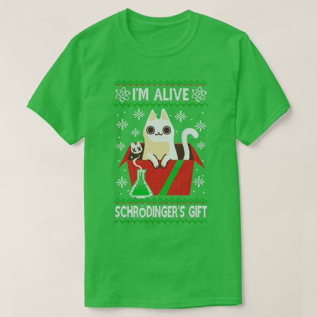 Camiseta Schrdingers obsequia a los Navidades feos a la cie (Diseño del anverso)