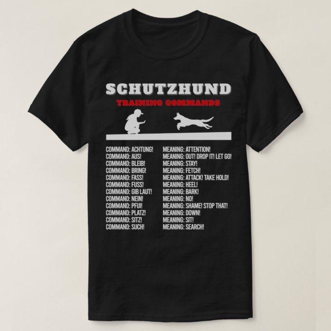 Camiseta Schutzhund inspiró la orden de entrenamiento relac (Diseño del anverso)