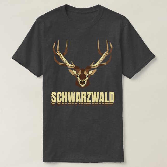 Camiseta Schwarzwald Hirsch Geweih Low Polygon Schwaben (Diseño del anverso)