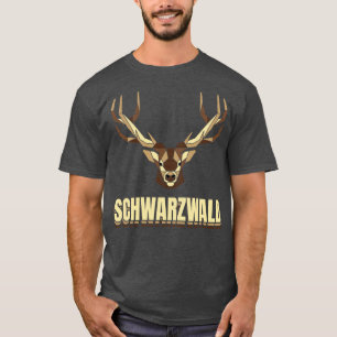 Camiseta Schwarzwald Hirsch Geweih Low Polygon Schwaben