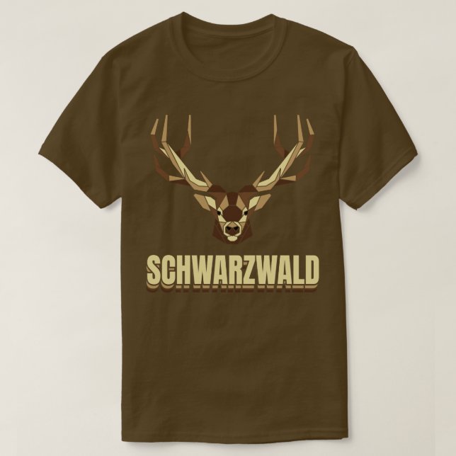 Camiseta Schwarzwald Hirsch Geweih Low Polygon Schwaben (Diseño del anverso)