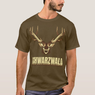 Camiseta Schwarzwald Hirsch Geweih Low Polygon Schwaben