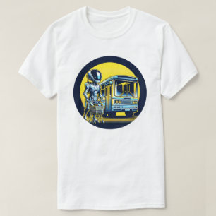 Camiseta Sci-Fi en la vida diaria - Gracioso Alien y Robot 