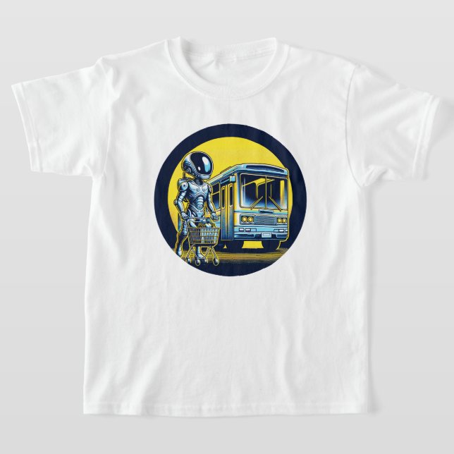 Camiseta Sci-Fi en la vida diaria - Gracioso Alien y Robot  (Distribución)