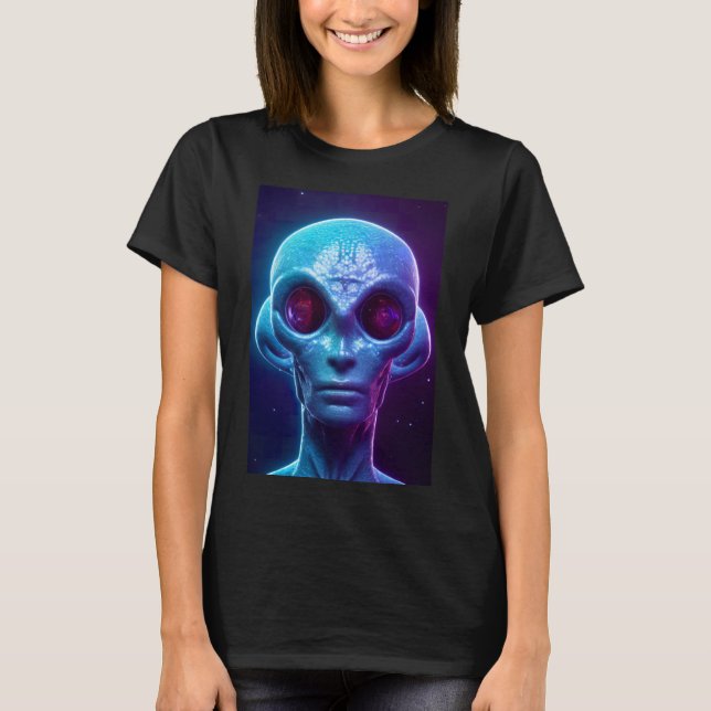 Camiseta Sci Fi Futurista Robot Head Cyborg Digital Único (Anverso)