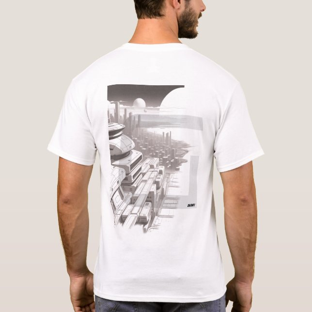 Camiseta Sci-Fi Trasladando el Universo 02 D Atrás (Reverso)
