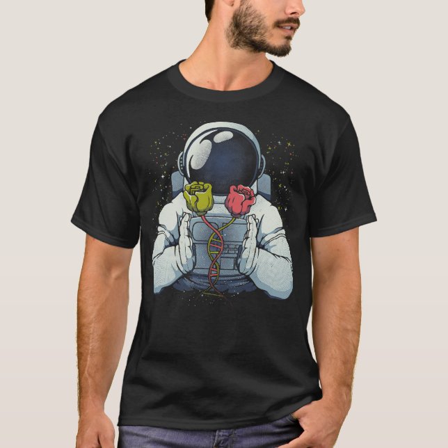 Camiseta Science Astronaut DNA Roses by Tobe Fonseca (Anverso)